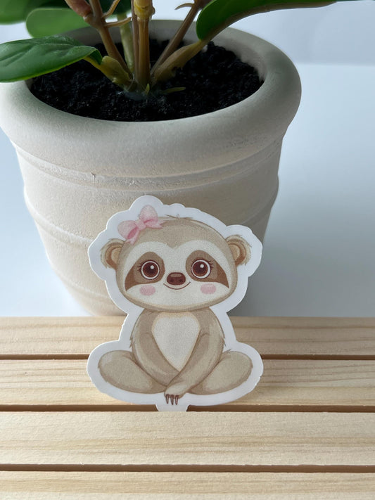 Yoga sloth sticker - water-resistant, water bottles, laptop, kindle, mug