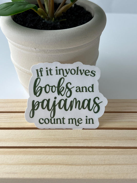 Books and Pajamas - water-resistant, water bottles, laptop, kindle, mug