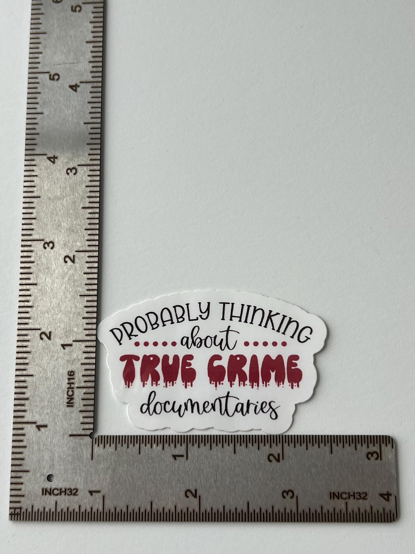 True Crime sticker - water-resistant, water bottles, laptop, kindle, mug