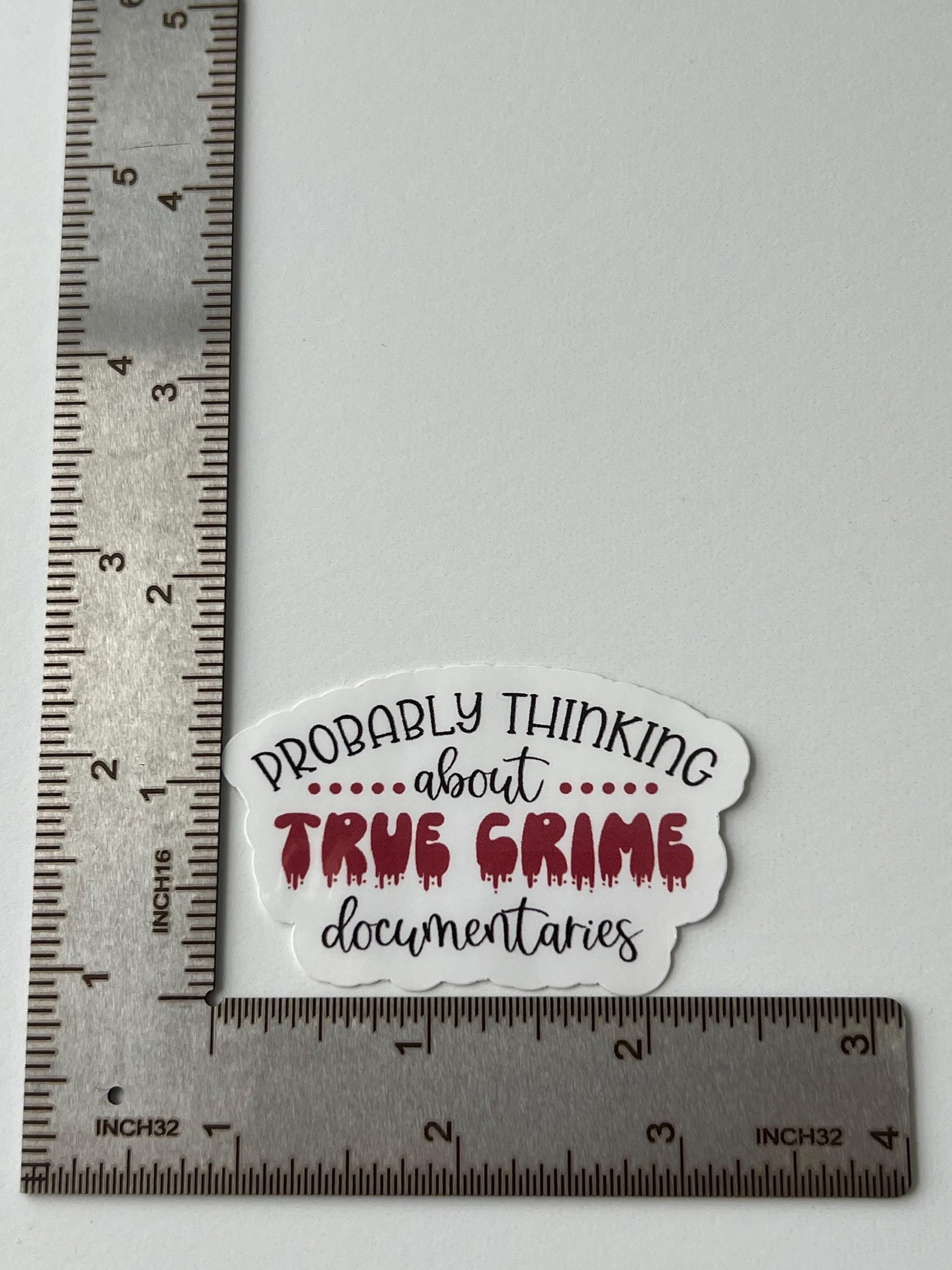 True Crime sticker - water-resistant, water bottles, laptop, kindle, mug