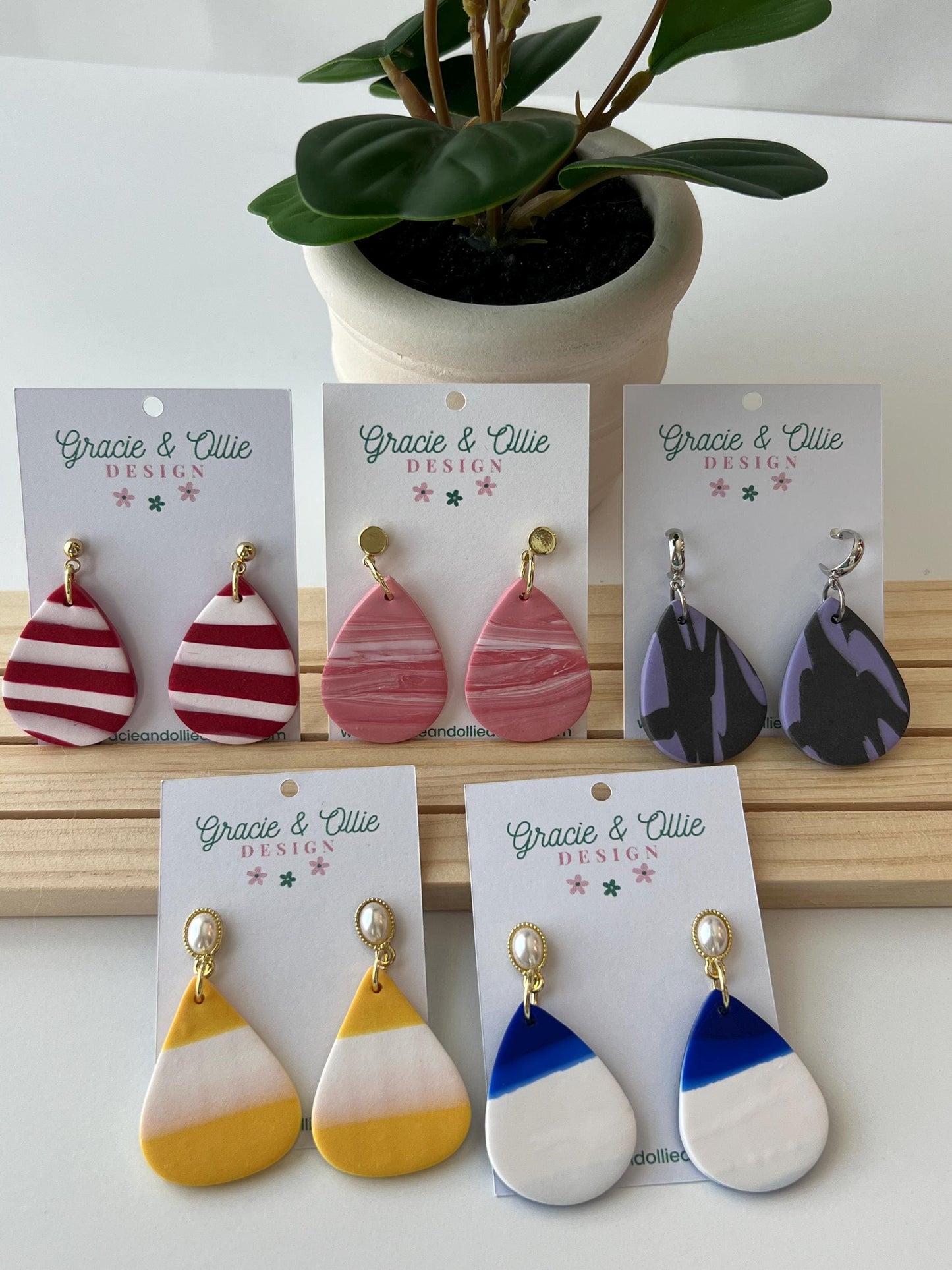 Handmade, Lightweight, Clay Earrings