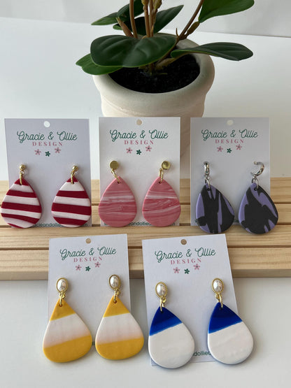 Handmade, Lightweight, Clay Earrings