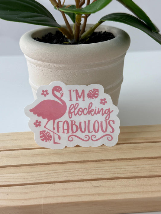 Flamingo sticker -water-resistant, water bottles, laptop, kindle, mug