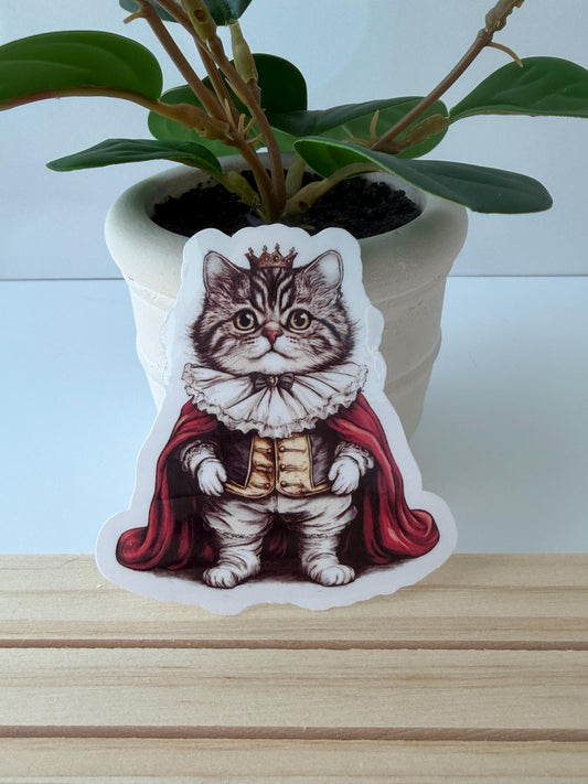Royal Cat Sticker - Waterproof Laptop Decal